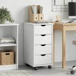 vidaXL Κινητό Ντουλάπι Λευκό 34 x 39 x 65,5 cm Στερεό ξύλο πεύκου