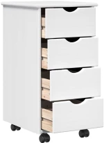 vidaXL Κινητό Ντουλάπι Λευκό 34 x 39 x 65,5 cm Στερεό ξύλο πεύκου