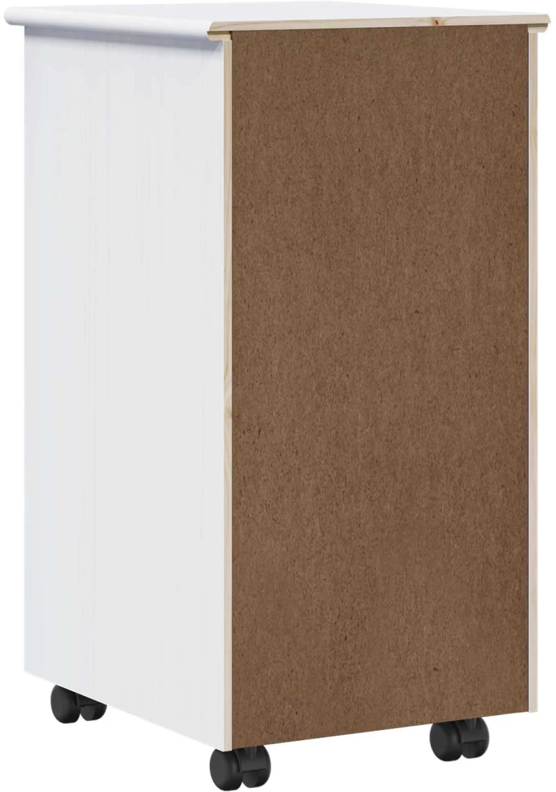 vidaXL Κινητό Ντουλάπι Λευκό 34 x 39 x 65,5 cm Στερεό ξύλο πεύκου