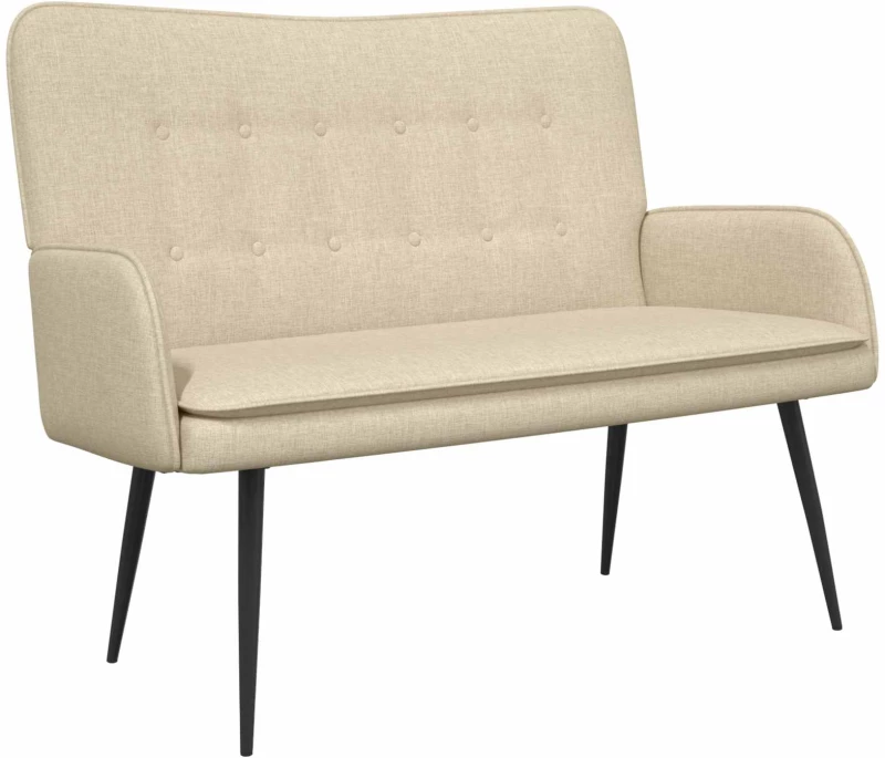 vidaXL Καναπές 2 ατόμων Κρεμ 115 x 61 x 87 εκ. Ύφασμα