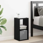 vidaXL Κομοδίνο Μαύρη Οξυά 25,5 x 22 x 49,5 εκ Επεξεργασμένο ξύλο