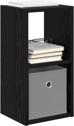 vidaXL Κομοδίνο Μαύρη Οξυά 25,5 x 22 x 49,5 εκ Επεξεργασμένο ξύλο