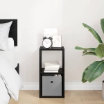 vidaXL Κομοδίνο Μαύρη Οξυά 25,5 x 22 x 49,5 εκ Επεξεργασμένο ξύλο