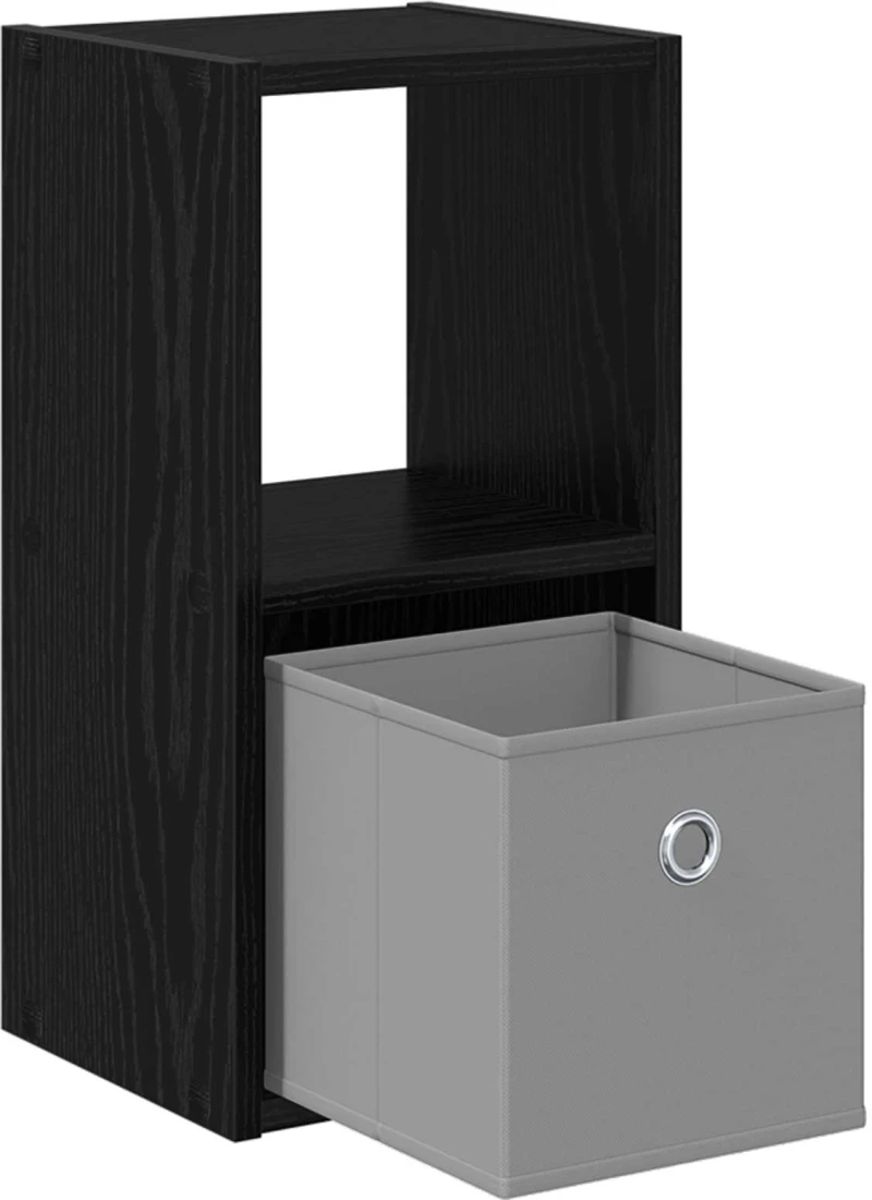 vidaXL Κομοδίνο Μαύρη Οξυά 25,5 x 22 x 49,5 εκ Επεξεργασμένο ξύλο