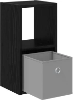 vidaXL Κομοδίνο Μαύρη Οξυά 25,5 x 22 x 49,5 εκ Επεξεργασμένο ξύλο
