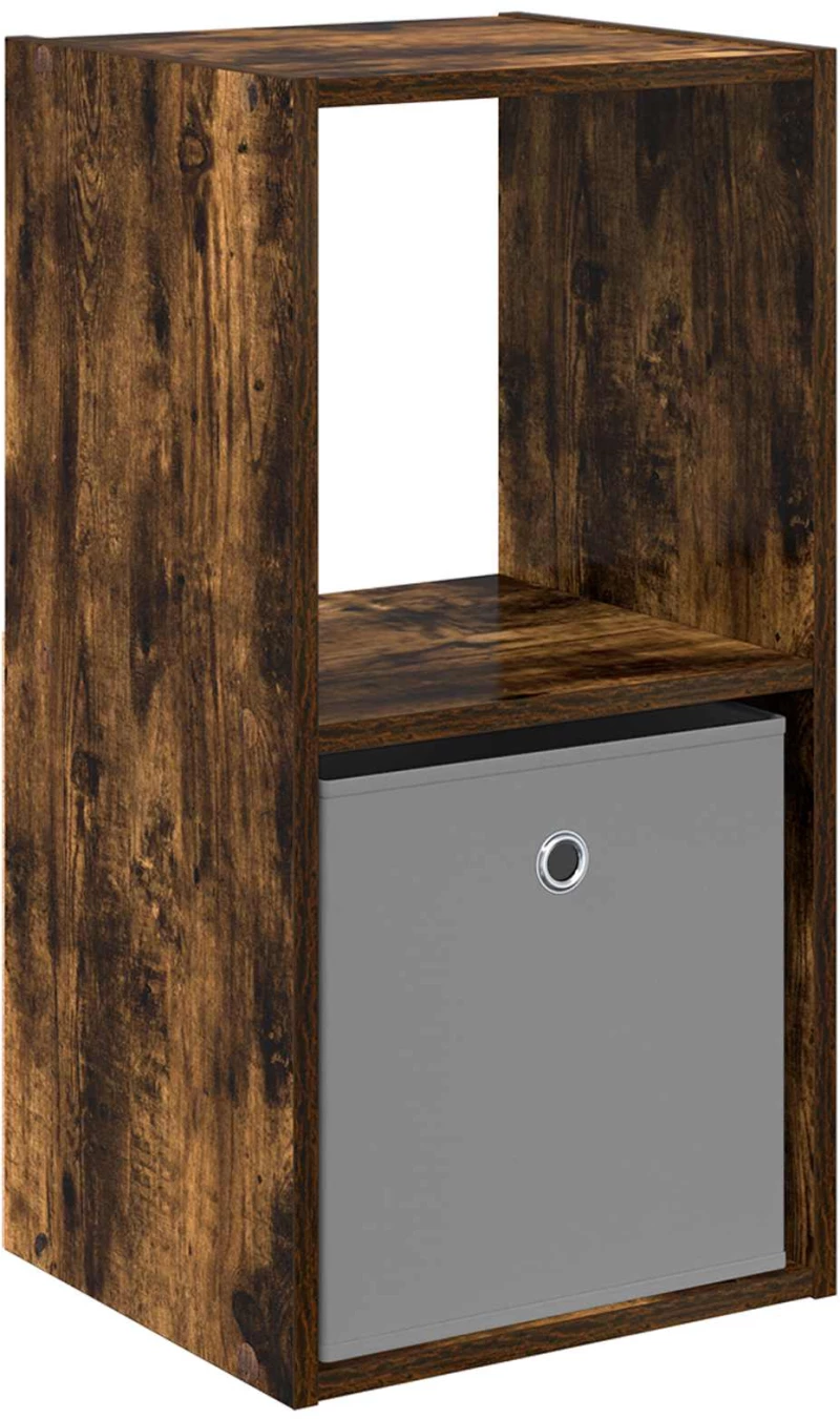 vidaXL Κομοδίνο Καπνιστό Δρύς 35 x 32 x 68,5 εκ Επεξεργασμένο ξύλο