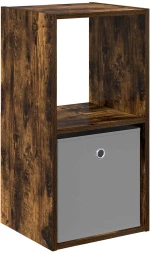 vidaXL Κομοδίνο Καπνιστό Δρύς 35 x 32 x 68,5 εκ Επεξεργασμένο ξύλο