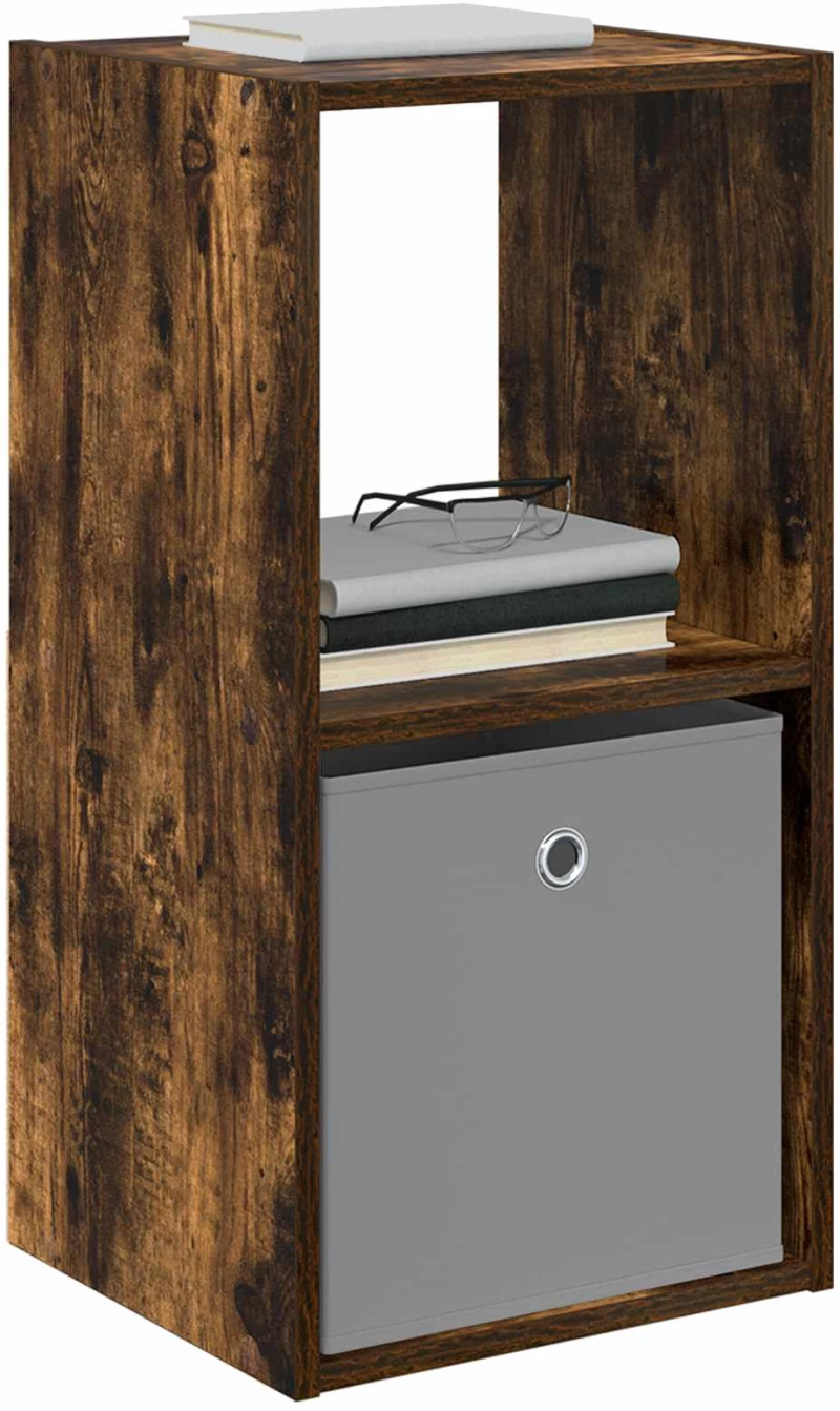 vidaXL Κομοδίνο Καπνιστό Δρύς 35 x 32 x 68,5 εκ Επεξεργασμένο ξύλο