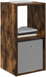 vidaXL Κομοδίνο Καπνιστό Δρύς 35 x 32 x 68,5 εκ Επεξεργασμένο ξύλο