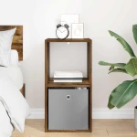 vidaXL Κομοδίνο Καπνιστό Δρύς 35 x 32 x 68,5 εκ Επεξεργασμένο ξύλο