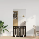 vidaXL Αναδιπλούμενη περίφραξη κατοικίδιων 2 pcs Μαύρη Δρυς