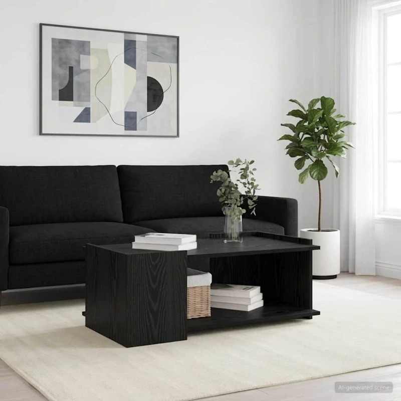 vidaXL Τραπεζάκι σαλονιού Μαύρη Δρυς 90 x 50 x 33 εκ.