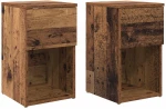 vidaXL Ντουλάπι κρεβατιού 2 pcs Παλαιωμένο ξύλο 29 x 31,5 x 49 εκ