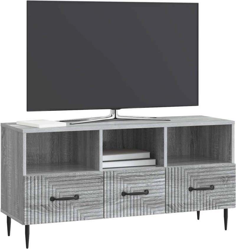 vidaXL Ντουλάπι TV Γκρι Sonoma 102 x 34,5 x 50 εκ. Επεξεργασμένο Ξύλο