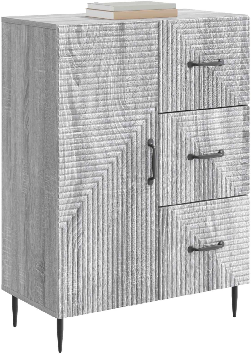 vidaXL Πλαϊνό γραφείο με συρτάρι Γκρι Sonoma 66 x 34,5 x 89,5 εκ