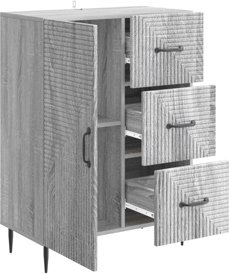 vidaXL Πλαϊνό γραφείο με συρτάρι Γκρι Sonoma 66 x 34,5 x 89,5 εκ