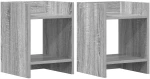 vidaXL Βάση φυτών με ράφι 2 pcs Γκρι Σονομά 30 x 30 x 40 cm