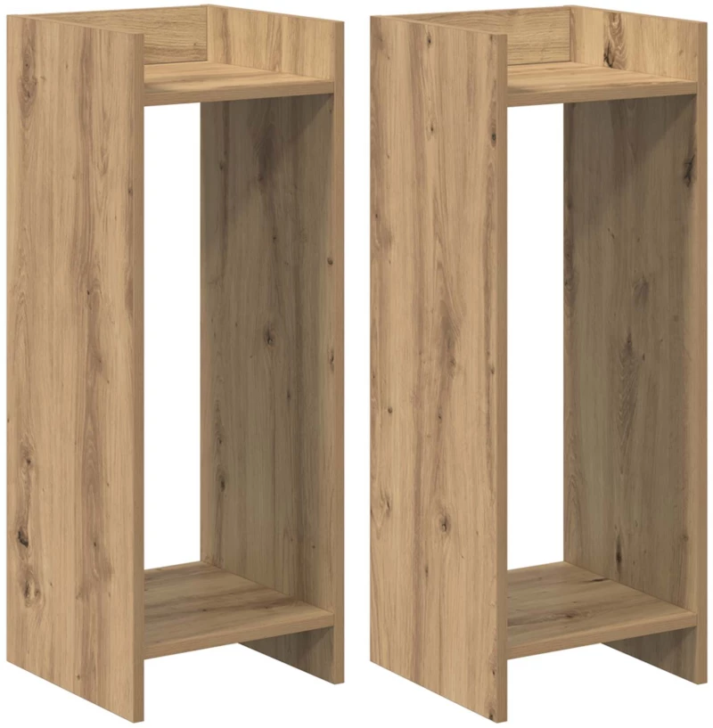 vidaXL Βάση φυτών με ράφι 2 pcs Τεχνίτικη Δρυς 30 x 30 x 80 cm