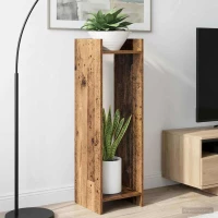 vidaXL Βάση φυτών με ράφι 2 pcs Παλιό ξύλο 30 x 30 x 100 εκ