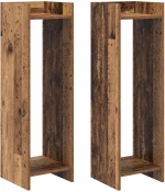 vidaXL Βάση φυτών με ράφι 2 pcs Παλιό ξύλο 30 x 30 x 100 εκ