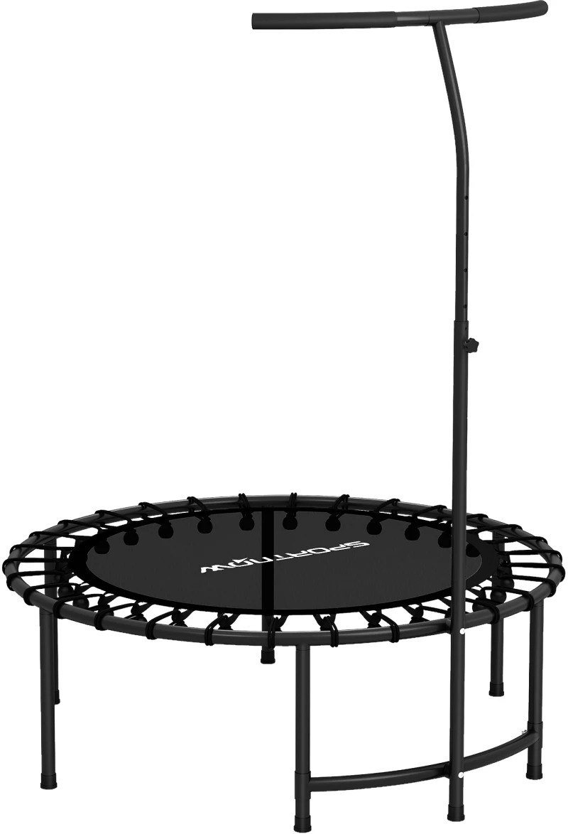 Rebounder Trampoline 5 Level Adjustable Handle Workout Trampoline Black
