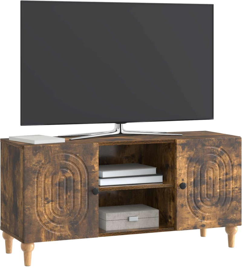 vidaXL Ντουλάπι TV Καπνισμένο Ξύλο Δρυός 102 x 34,5 x 50 εκ.
