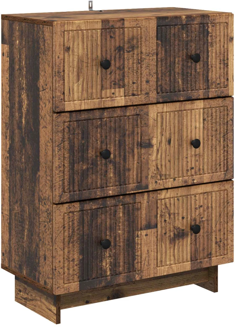 vidaXL Ντουλάπι με Συρτάρια Παλαιωμένο ξύλο 66 x 34,5 x 90 εκ