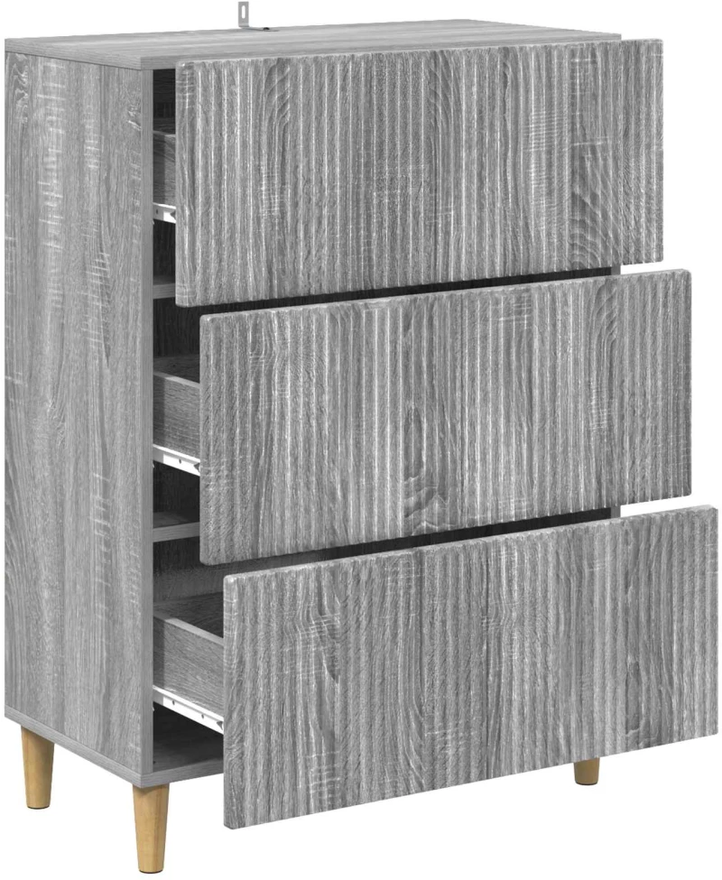 vidaXL Ντουλάπι με Συρτάρια Γκρι Sonoma 66 x 34,5 x 90 εκ