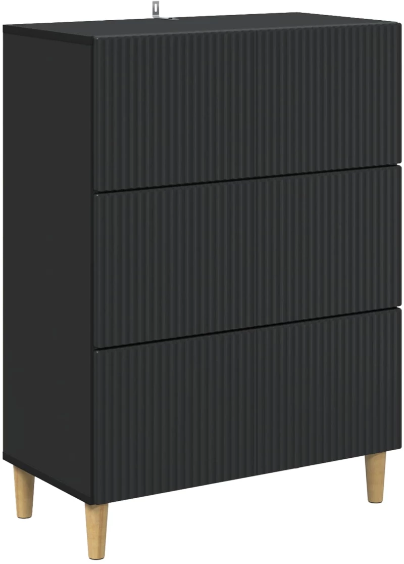 vidaXL Ντουλάπι με Συρτάρια Μαύρο 66 x 34,5 x 90 εκ Επεξεργασμένο Ξύλο