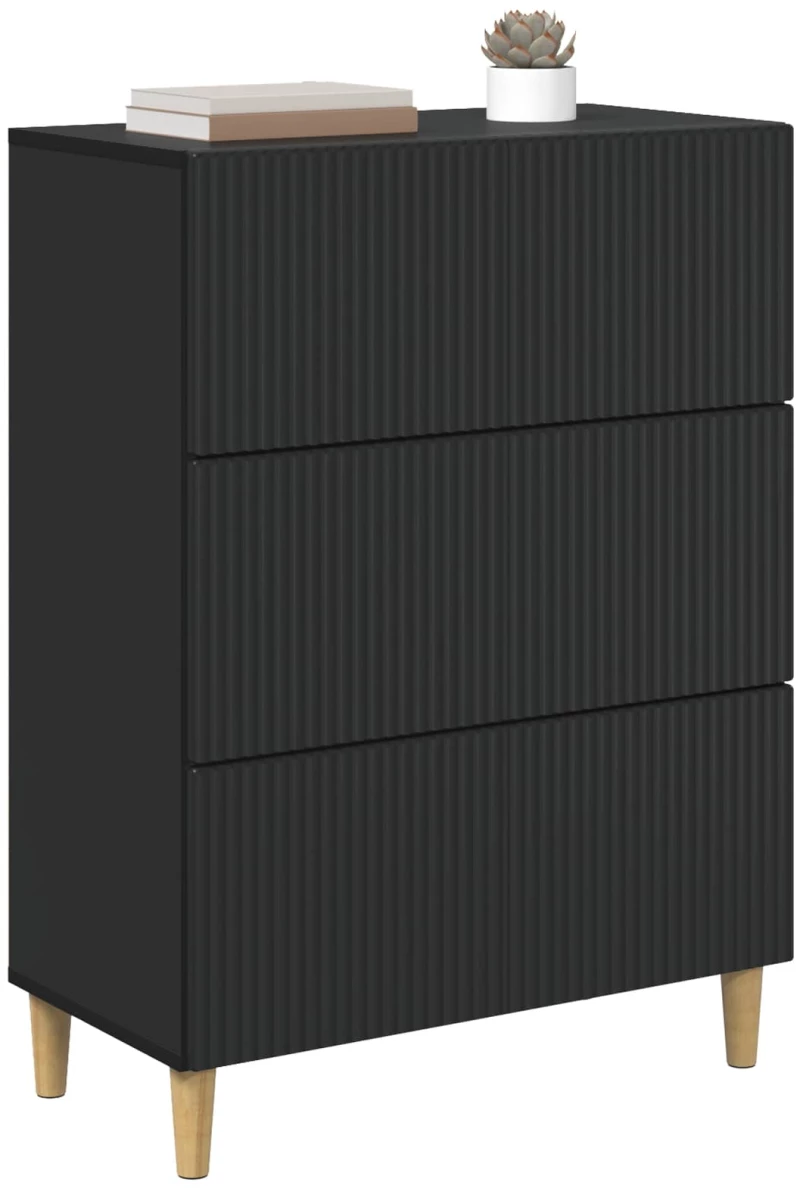 vidaXL Ντουλάπι με Συρτάρια Μαύρο 66 x 34,5 x 90 εκ Επεξεργασμένο Ξύλο