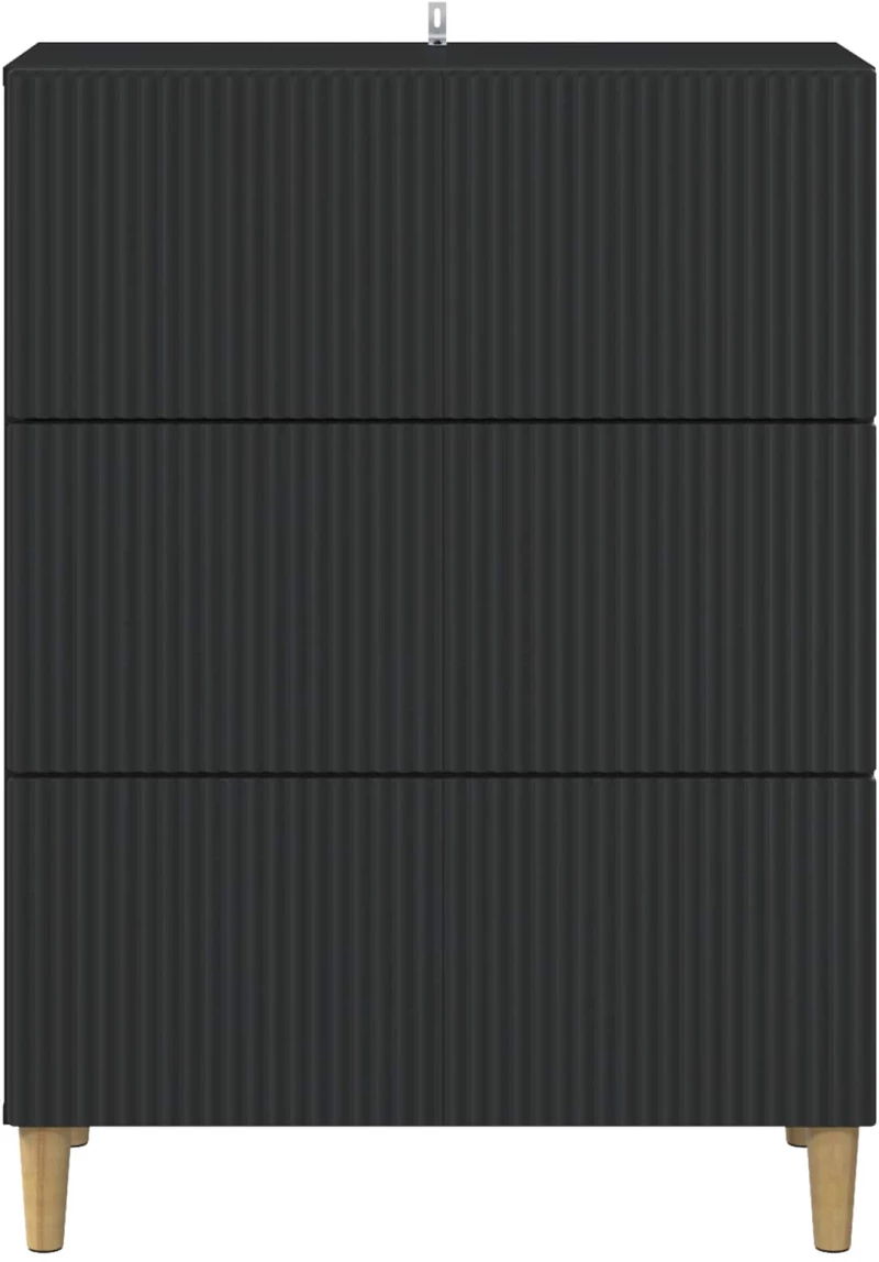 vidaXL Ντουλάπι με Συρτάρια Μαύρο 66 x 34,5 x 90 εκ Επεξεργασμένο Ξύλο