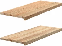 vidaXL Περβάζια παραθύρων 2 τεμ. 100x40x2 εκ. Ακατέργαστο Μασίφ Δρυός
