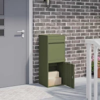 vidaXL Θυρίδα Πακέτων με αποθήκευση Λαδί 41 x 38 x 103 εκ Ατσάλι