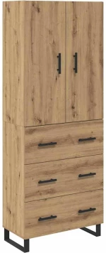 vidaXL Highboard με συρτάρι 2 pcs Artisan Oak 69,5 x 34 x 180 εκ.