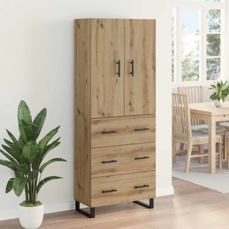 vidaXL Highboard με συρτάρι 2 pcs Artisan Oak 69,5 x 34 x 180 εκ.