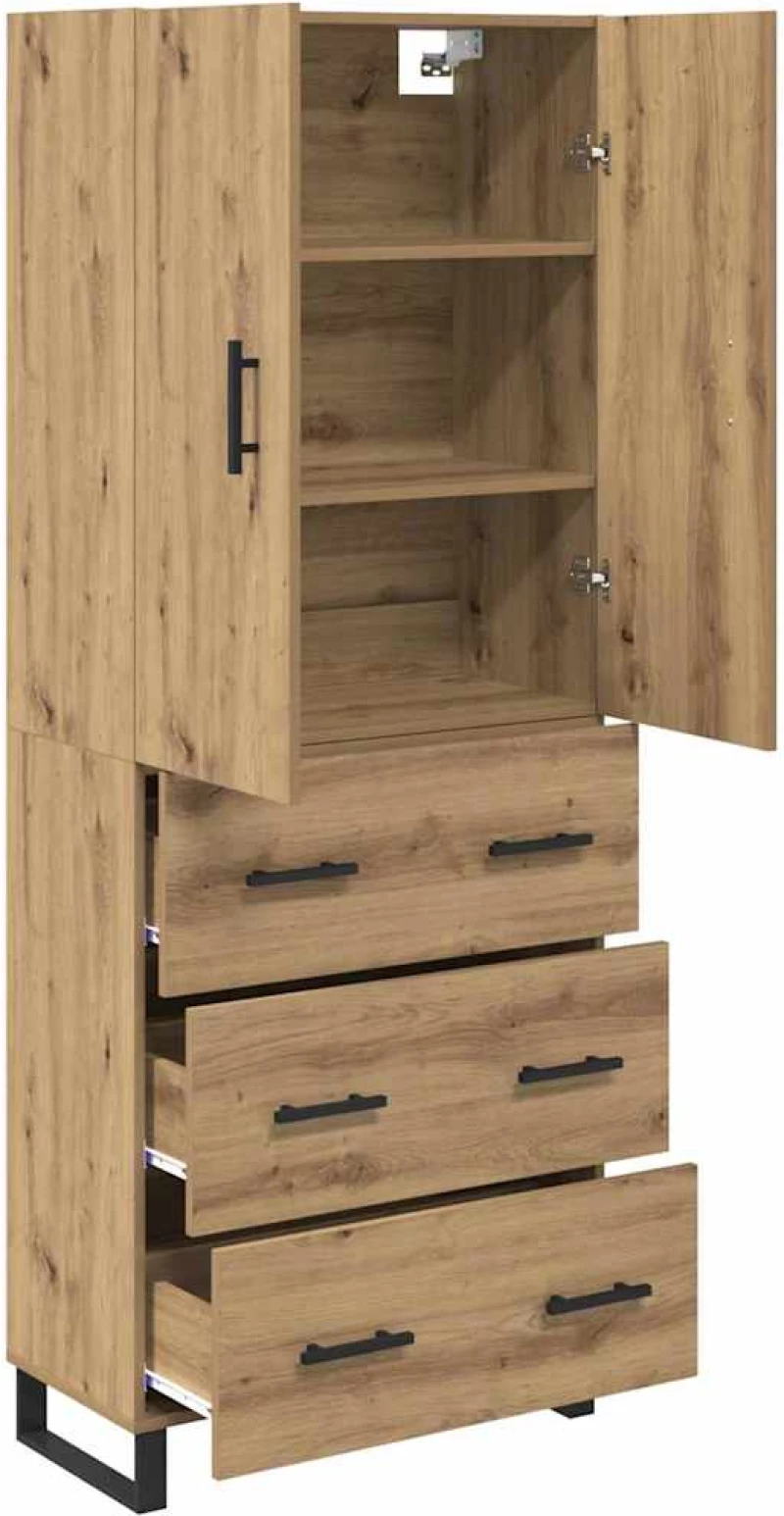 vidaXL Highboard με συρτάρι 2 pcs Artisan Oak 69,5 x 34 x 180 εκ.