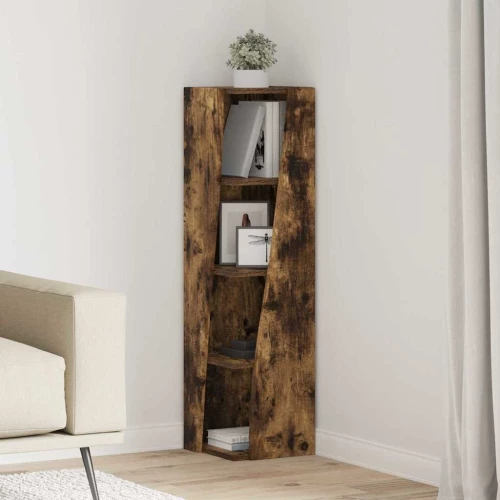 vidaXL Γωνιακό Ντουλάπι Καπνιστό Δρύς 27,5x27x102εκ Επεξεργασμένο ξύλο