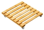 Βάση λουλουδιών τροχήλατη Nextdeco από bamboo 30x30εκ.