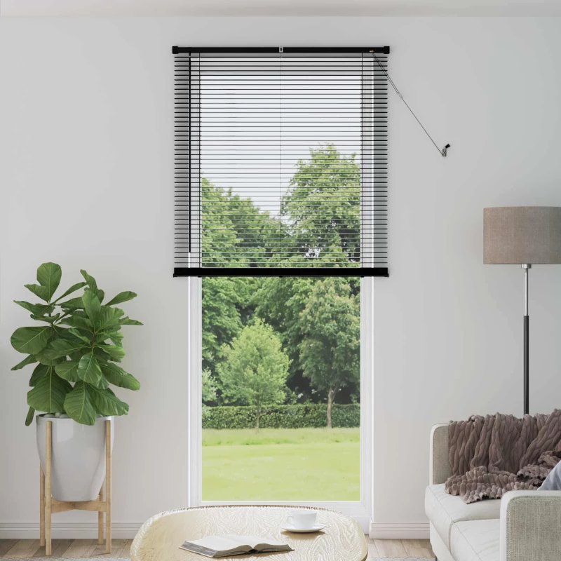 vidaXL Βενετσιάνικη Σκίαση Μαύρο 213 x 80 εκ PVC
