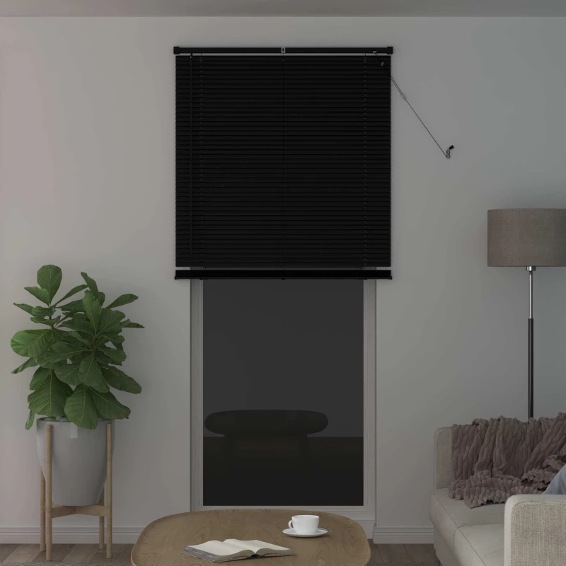 vidaXL Βενετσιάνικη Σκίαση Μαύρο 213 x 80 εκ PVC
