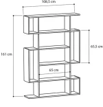 Βιβλιοθήκη Clint Megapap χρώμα καρυδί 108,5x25,5x161εκ.