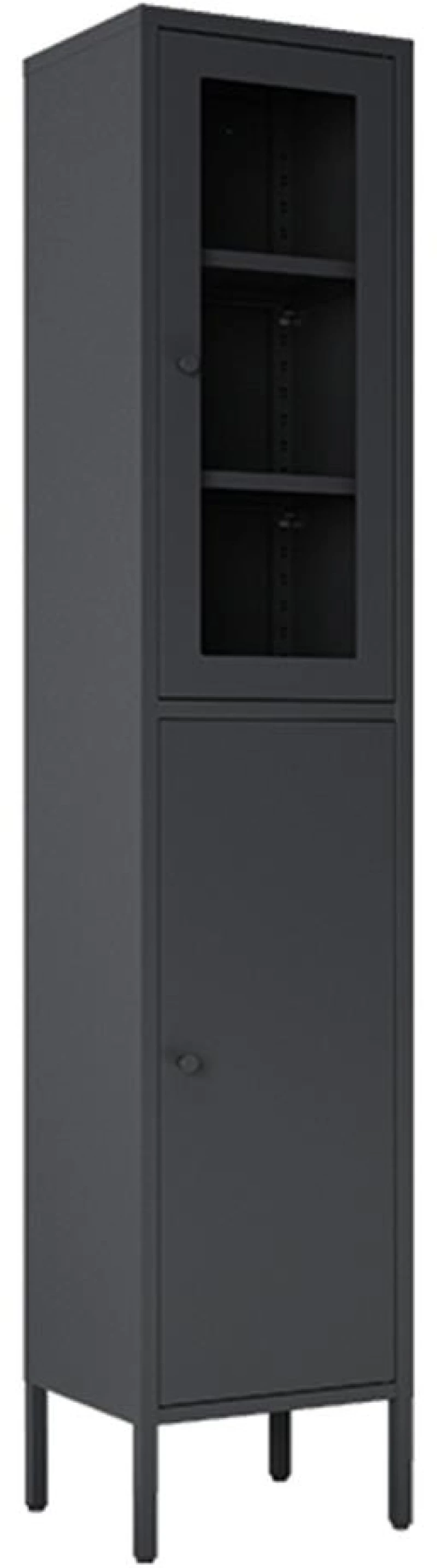 Ντουλάπι μεταλλικό Nextdeco με 2 πόρτες μαύρο Υ180x35x30εκ.