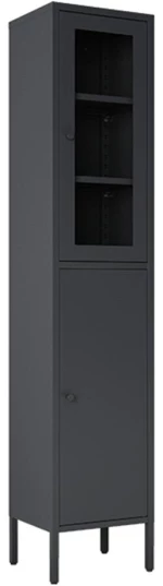 Ντουλάπι μεταλλικό Nextdeco με 2 πόρτες μαύρο Υ180x35x30εκ.