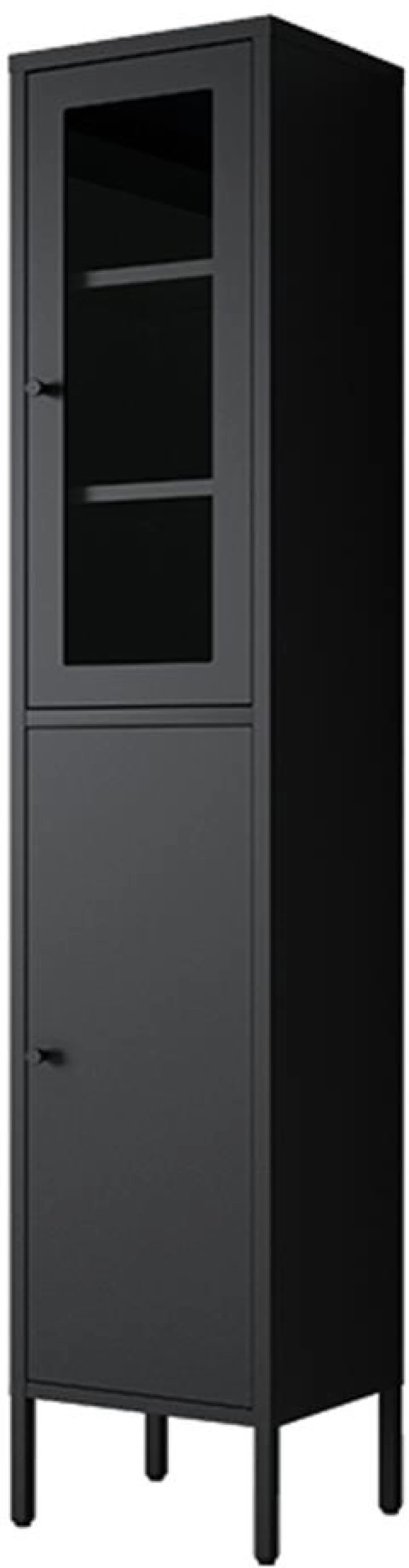 Ντουλάπι μεταλλικό Nextdeco με 2 πόρτες μαύρο Υ180x35x30εκ.