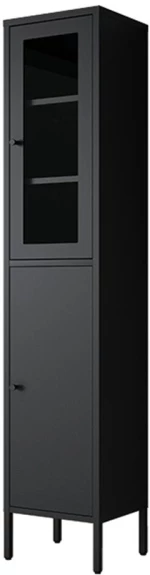 Ντουλάπι μεταλλικό Nextdeco με 2 πόρτες μαύρο Υ180x35x30εκ.