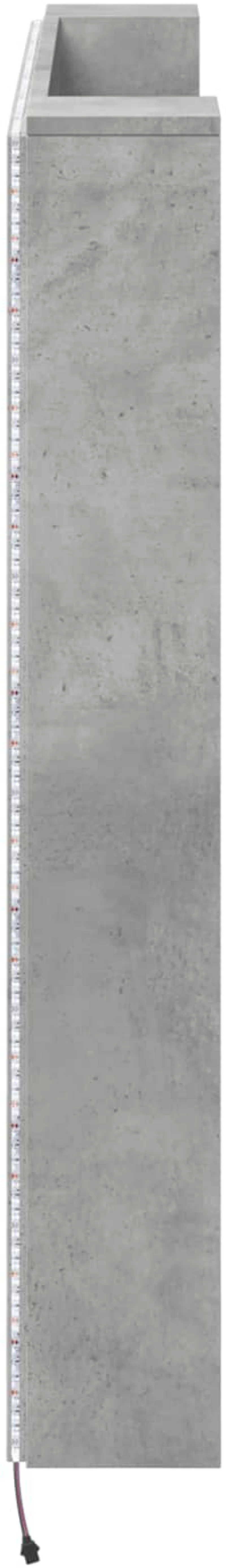 vidaXL Κεφαλάρι Ντουλάπι με LED Σκυρόδεμα 140 x 16,5 x 103,5 cm