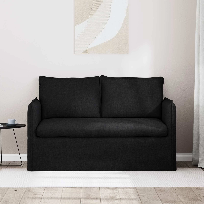 vidaXL Καναπές Μαύρο 136 x 82 x 85 εκ ύφασμα