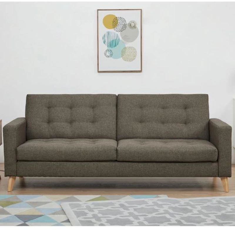 Καναπές κρεβάτι τριθέσιος Nextdeco Soho καφέ-μπεζ Υ81x201x90εκ.