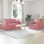 vidaXL Σετ Καναπέ 2 pcs Ροζ 138 x 78 x 80 εκ Βελούδο