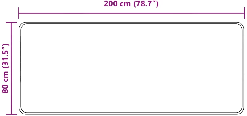vidaXL Χαλί Runner MARSA Γκρι 80 x 200 cm Πολυέστερ και PVC